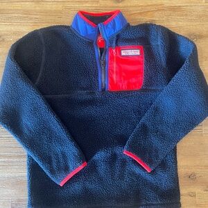Vineyard Vines Kids Navy and Red Fleece Pullover